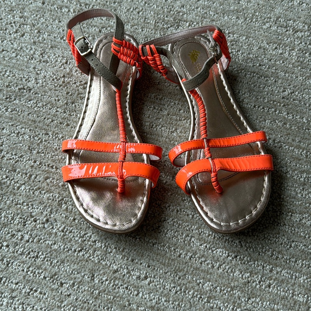 Orange strappy sandals